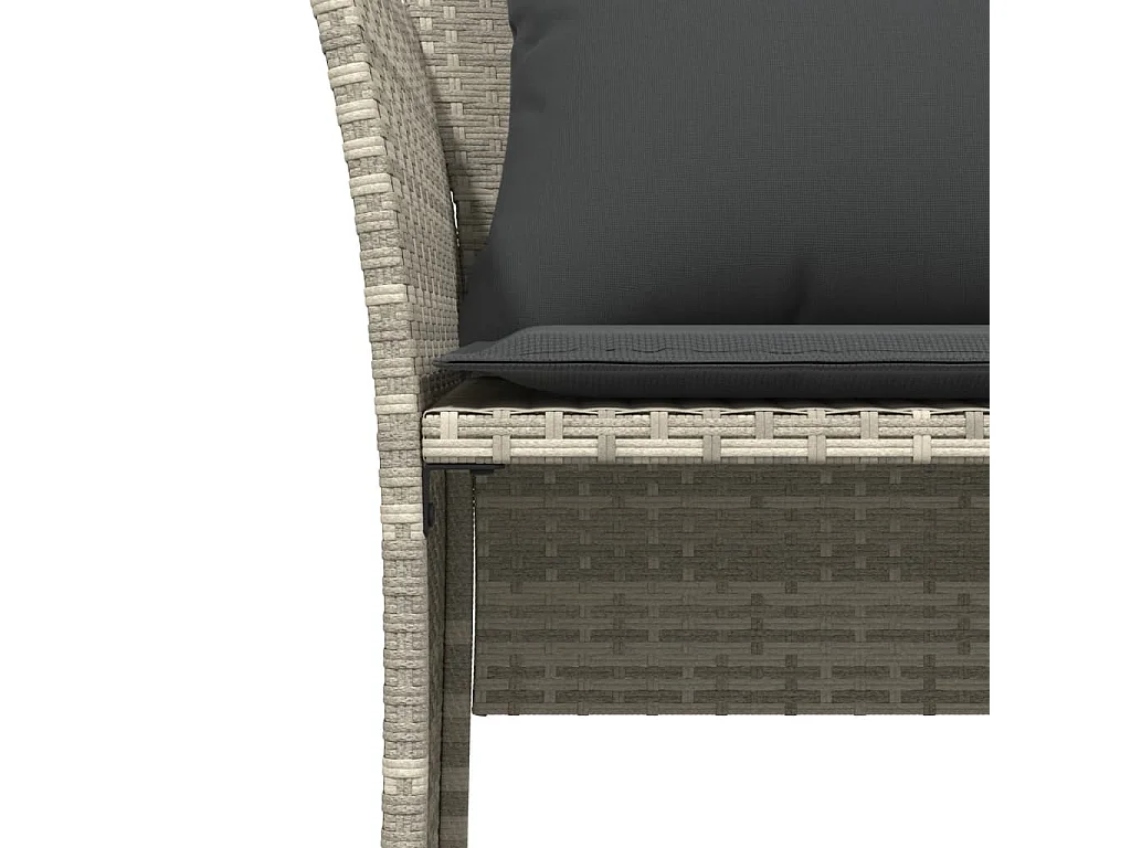 Chaise de jardin avec tabouret gris clair résine tressée