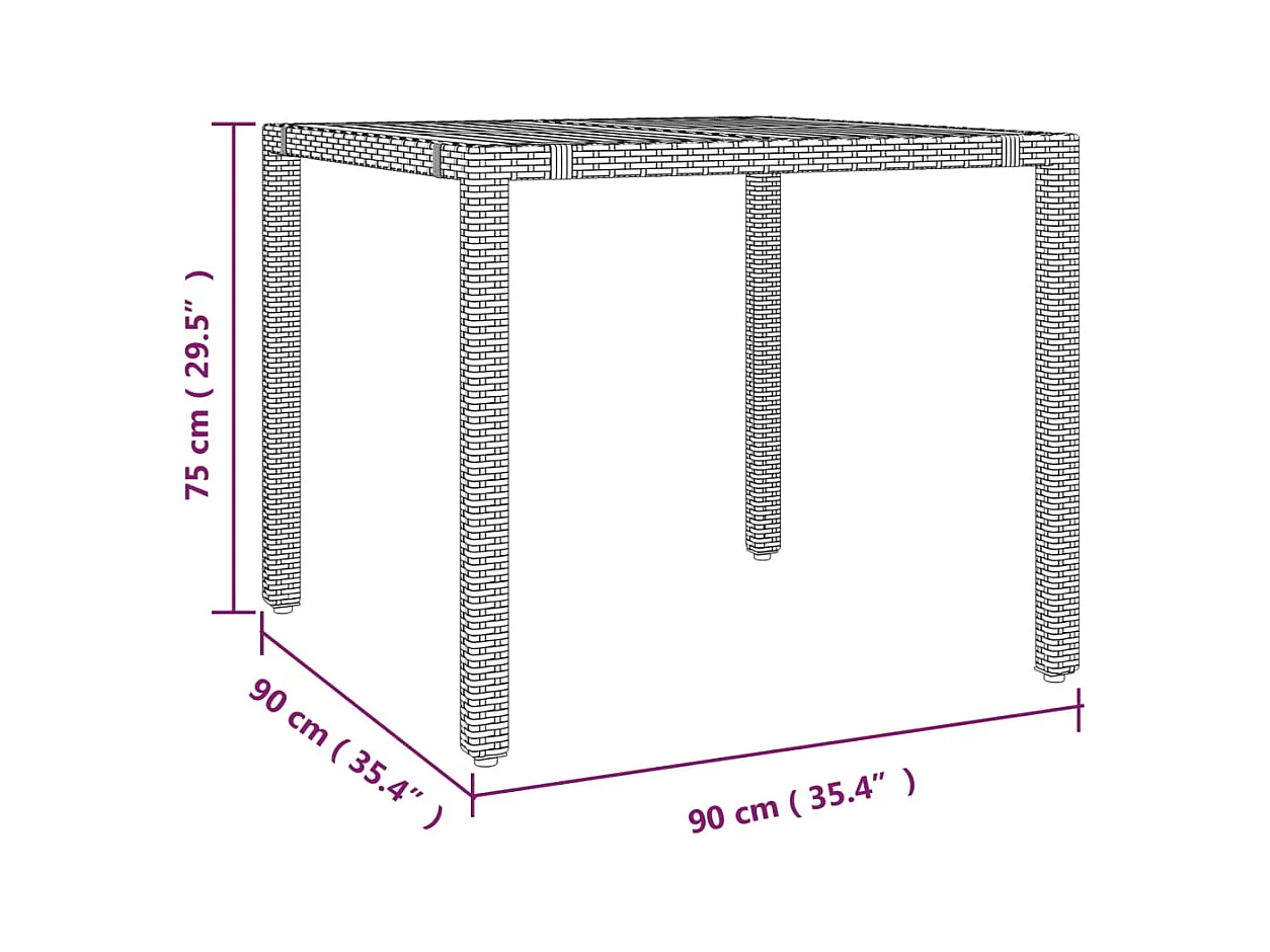 5-delige Bistroset met kussens poly rattan bruin