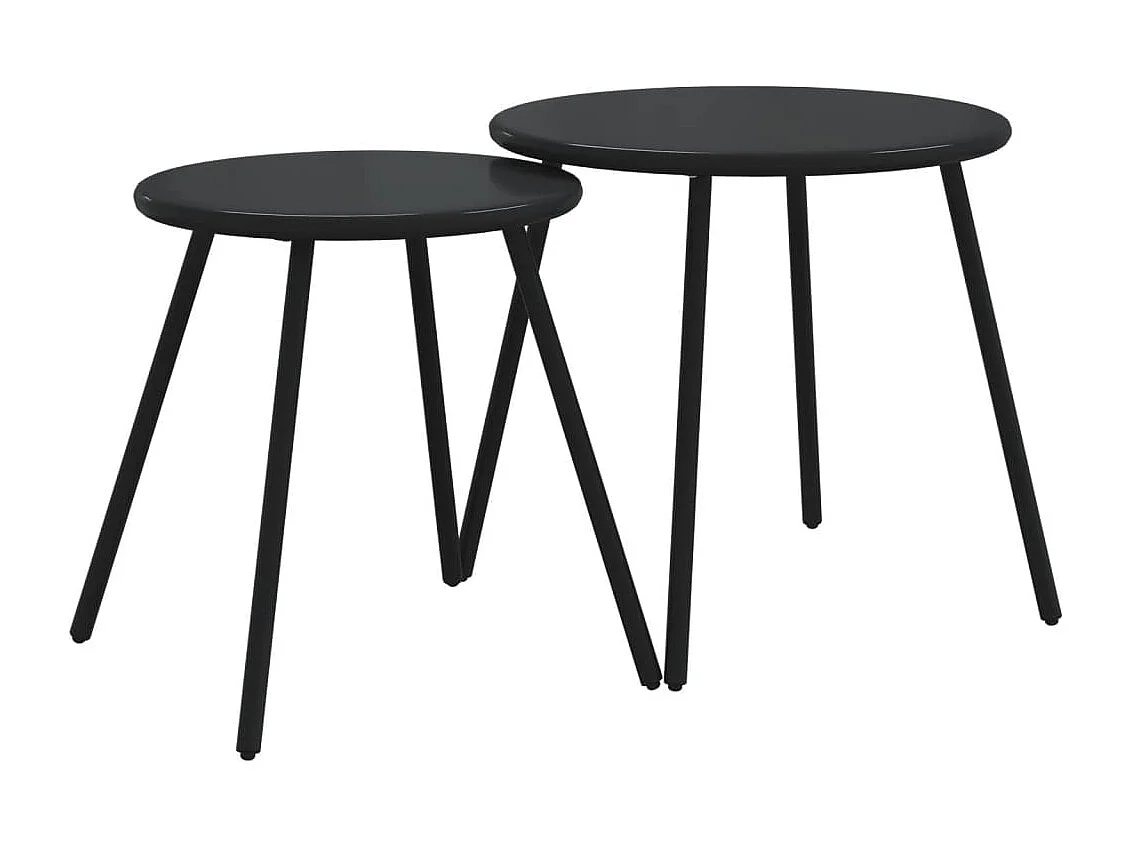 Ensemble de meubles de balcon 4 pcs avec coussins acier noir