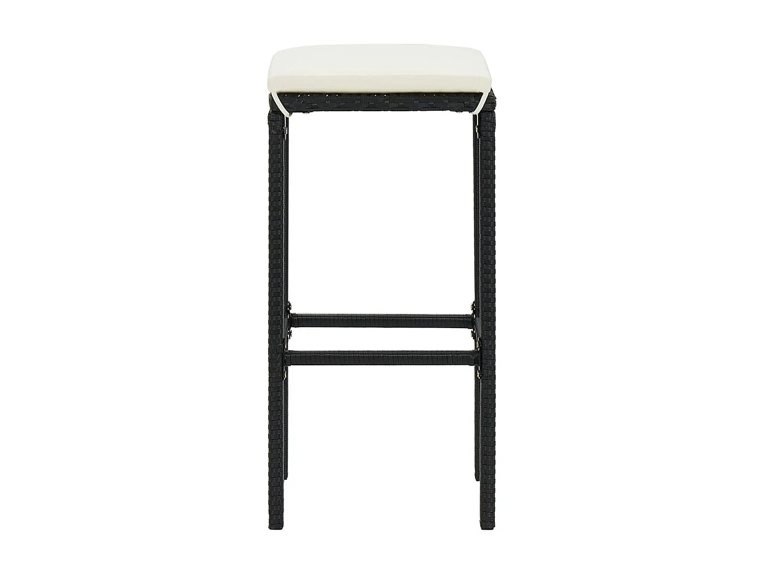 Ensemble de bar de jardin 5 pcs noir bois massif acacia rotin