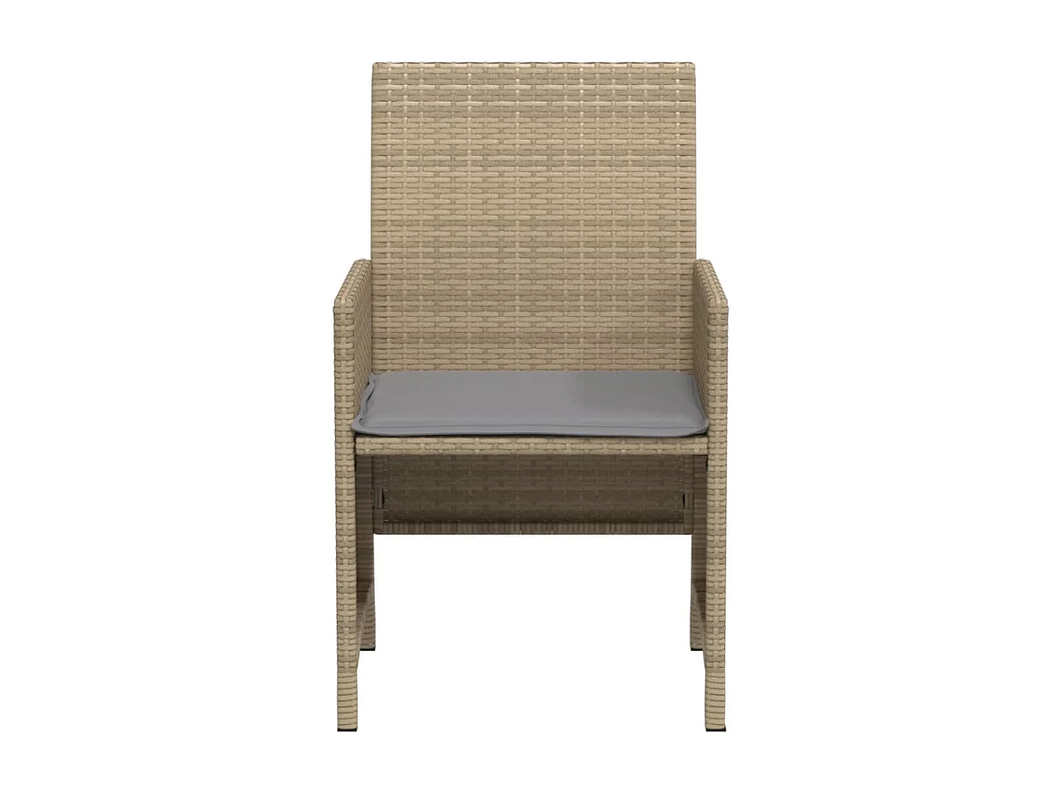 3-delige Bistroset met kussens poly rattan gemengd beige