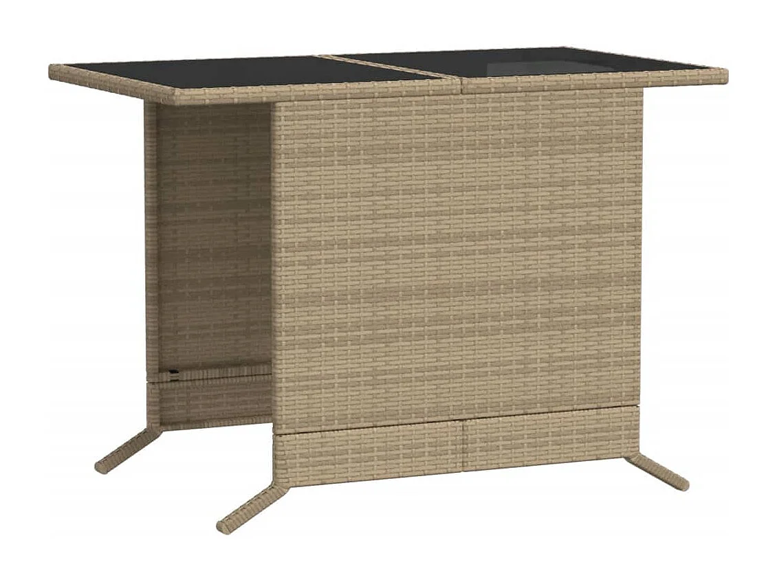 3-delige Bistroset met kussens poly rattan gemengd beige