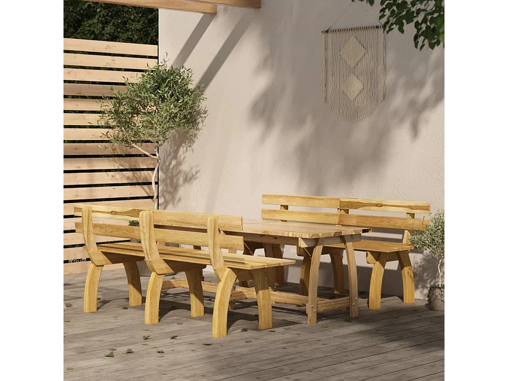 Ensemble à manger de jardin 3 pcs Bois de pin imprégné