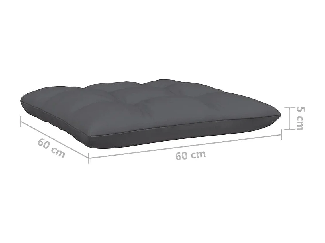 Salon de jardin 5 pcs avec coussins anthracite bois de pin