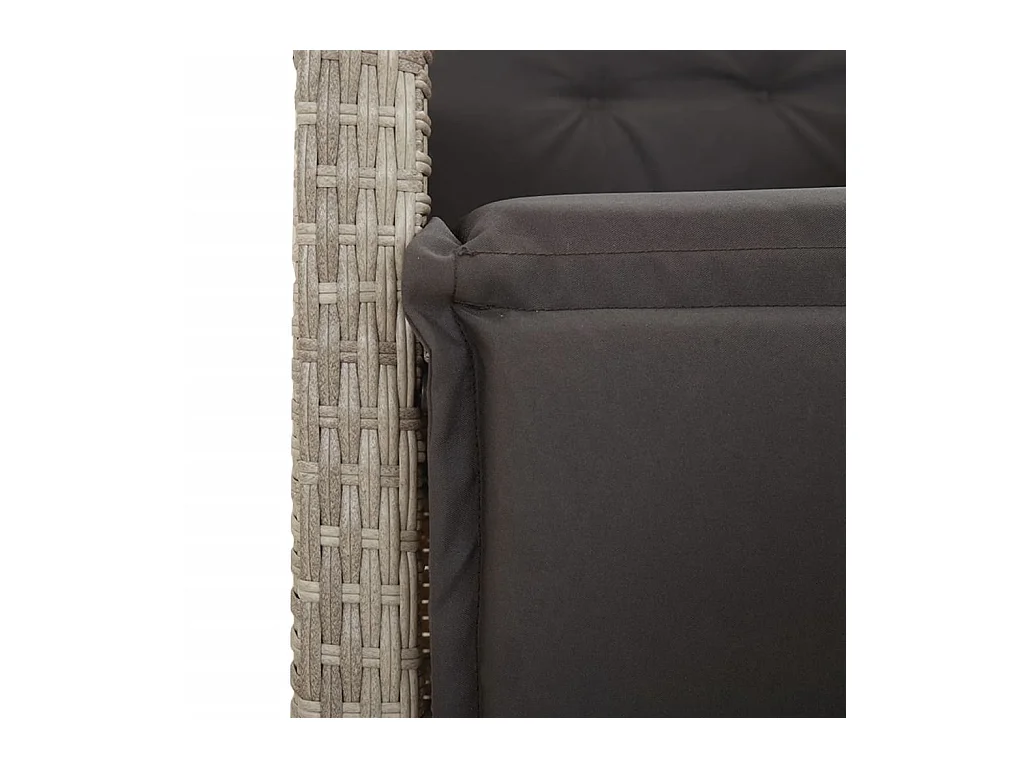 9-delige Tuinset met kussens poly rattan lichtgrijs