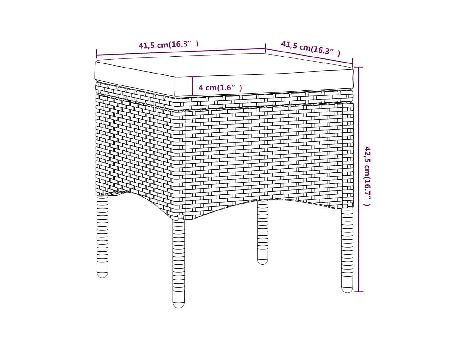 5-delige Bistroset poly rattan en gehard glas grijs