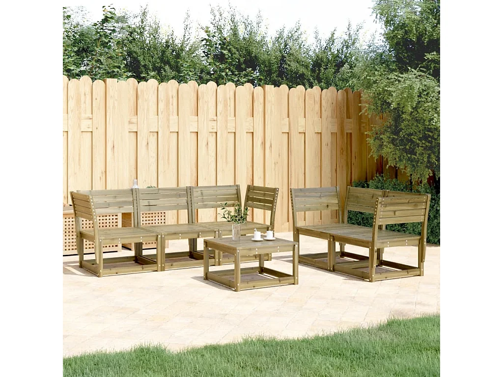 5 pcs conjunto de sofás para jardim madeira de pinho impregnada