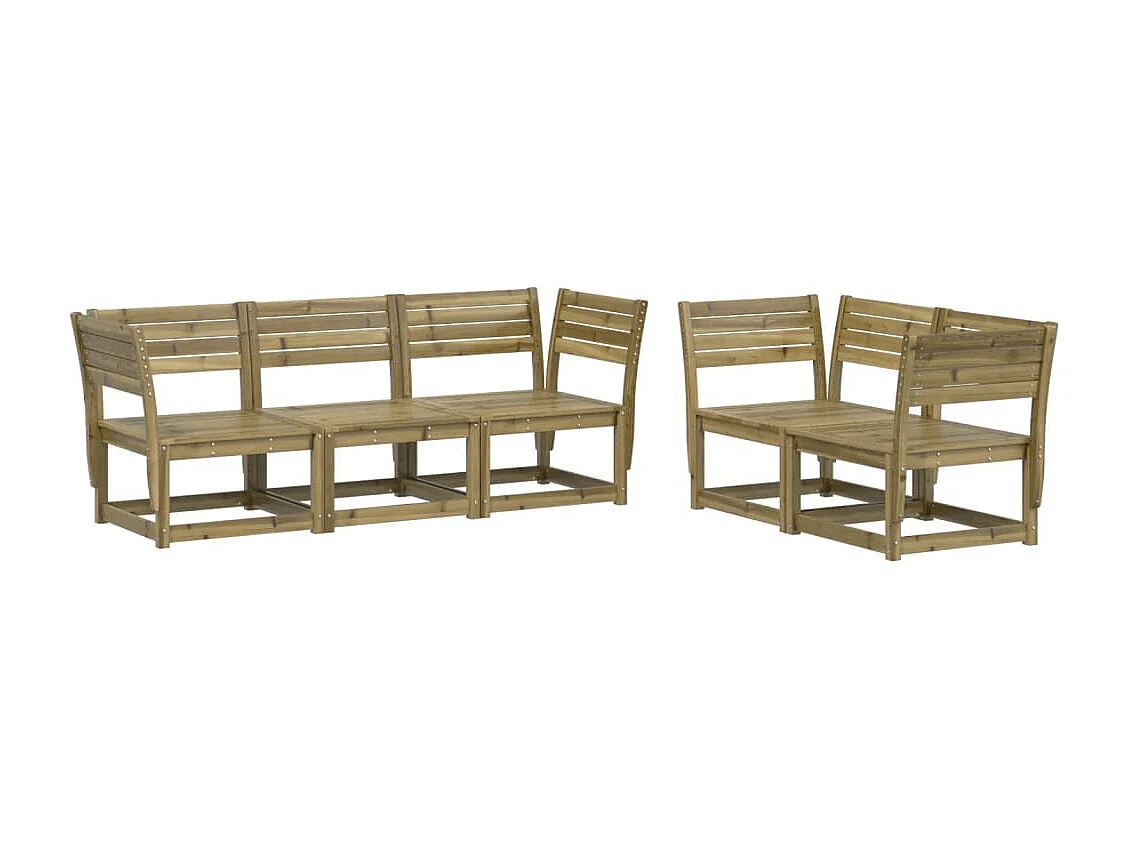 5 pcs conjunto de sofás para jardim madeira de pinho impregnada