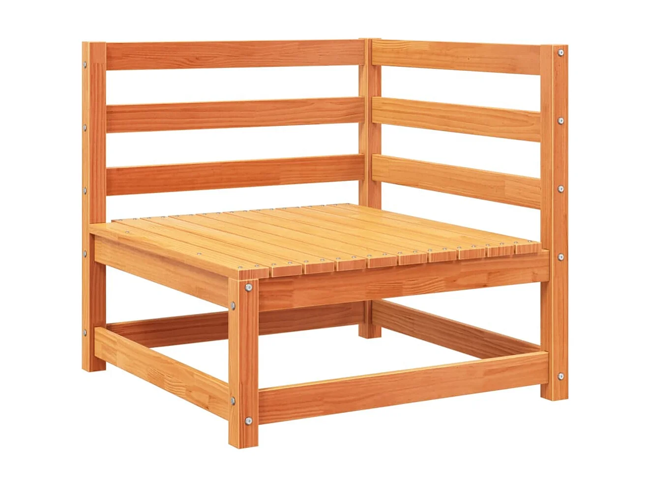 Salon de jardin 7 pcs cire marron bois de pin massif