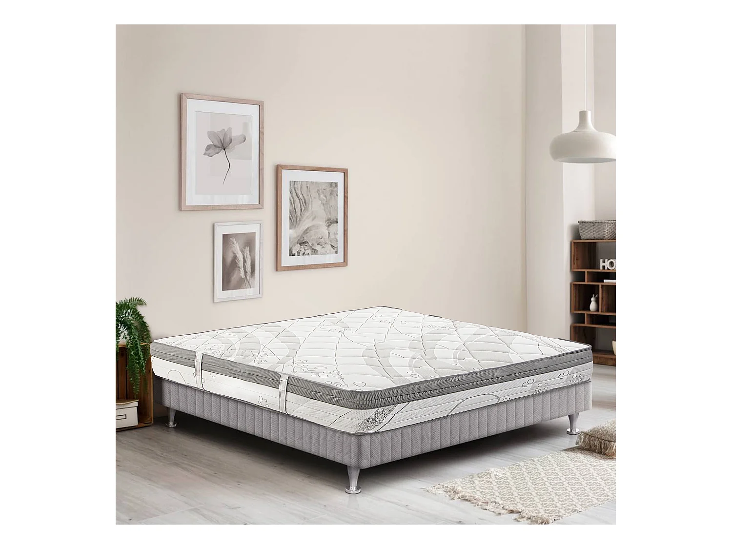 Matelas ZORA, réversible 90x190 cm, en mousse mémoire de forme, ferme, indépendance du couchage, avec face été/hiver, épaisseur 26cm