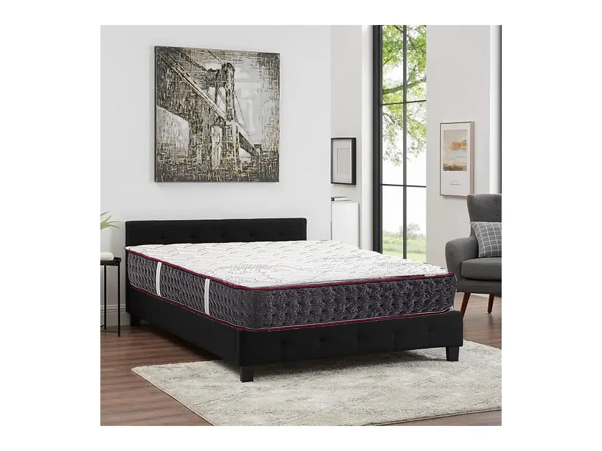 Matelas KERIA 140x190 cm, réversible en mousse mémoire de forme haute adaptabilité et ergonomique, indépendance du couchage, épaisseur 24cm