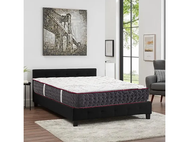 Matelas KERIA 140x190 cm, réversible en mousse mémoire de forme haute adaptabilité et ergonomique, indépendance du couchage, épaisseur 24cm