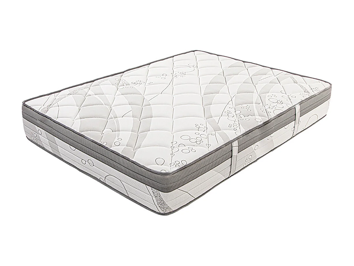 Matelas PERLA 140x200 cm, à ressorts ensachés, en mousse haute densité, Soutien ferme, Indépendance du Couchage, face été/hiver, épaisseur 26 cm