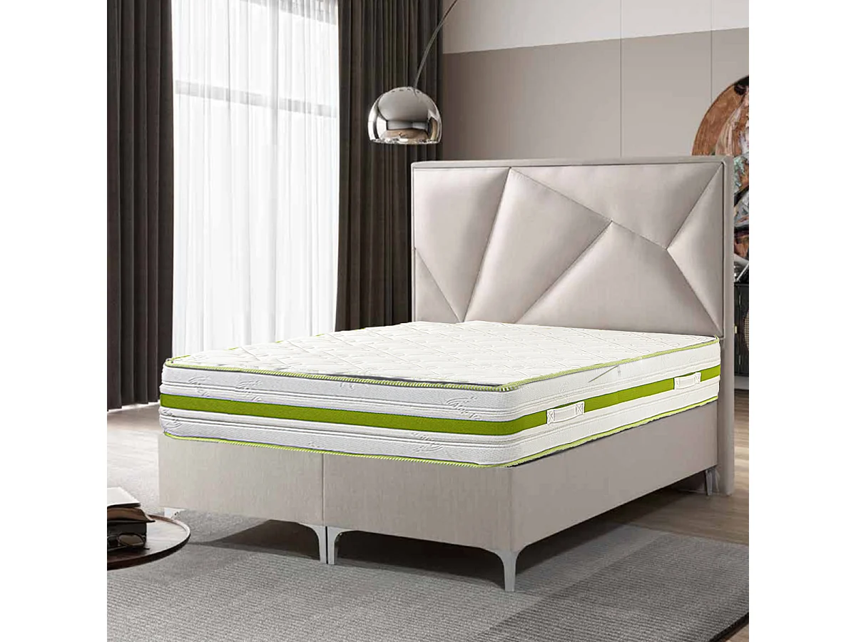 Matelas ZOULA Queen Size 160x200 cm, réversible mémoire de forme, ferme, indépendance du couchage, certifié OEKO-TEX, épaisseur 30 cm