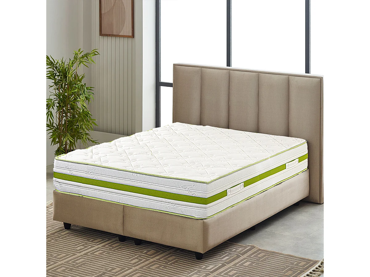 Matelas ZOULA 140x190 cm, réversible mémoire de forme, ferme, indépendance du couchage, certifié OEKO-TEX, épaisseur 30 cm