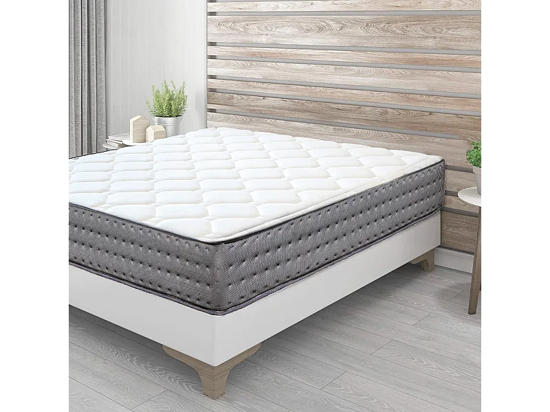 Matelas LEYN Queen Size, réversible en mousse 3D, avec face été/ hiver, mémoire de forme, indépendance du couchage - 160 X 200 X 20 cm