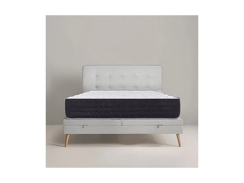 Matelas MORGA 140x200 cm, à ressorts ensachés, en mousse haute densité, Soutien très ferme, face été/hiver, épaisseur 27 cm