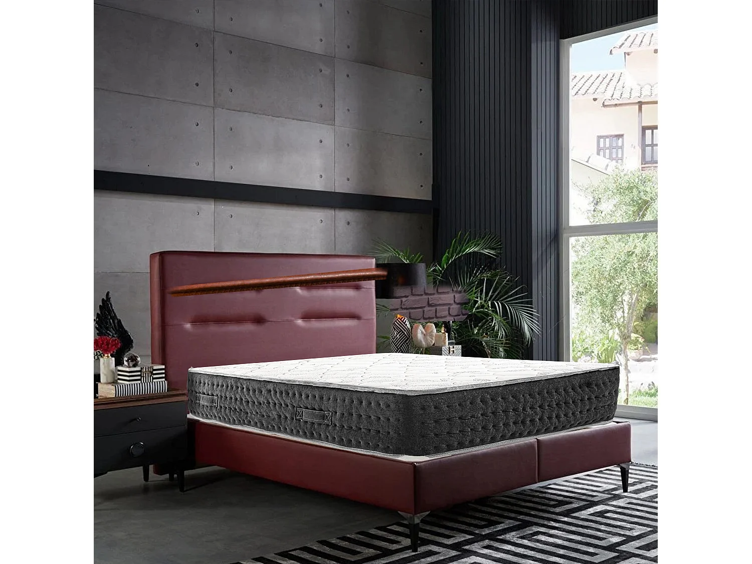 Matelas MORGA 140x200 cm, à ressorts ensachés, en mousse haute densité, Soutien très ferme, face été/hiver, épaisseur 27 cm