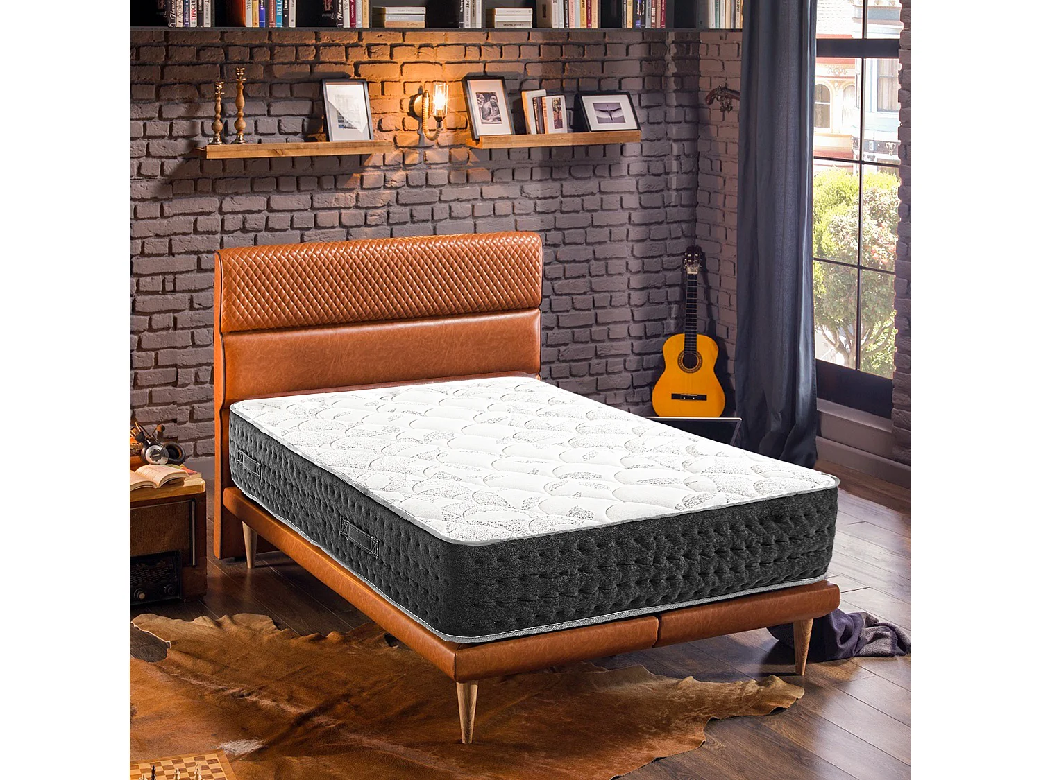 Matelas MORGA 140x190 cm, à ressorts ensachés, en mousse haute densité, Soutien très ferme, face été/hiver, épaisseur 27 cm