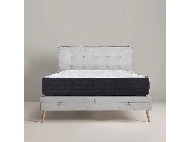 Matelas MORGA 140x190 cm, à ressorts ensachés, en mousse haute densité, Soutien très ferme, face été/hiver, épaisseur 27 cm