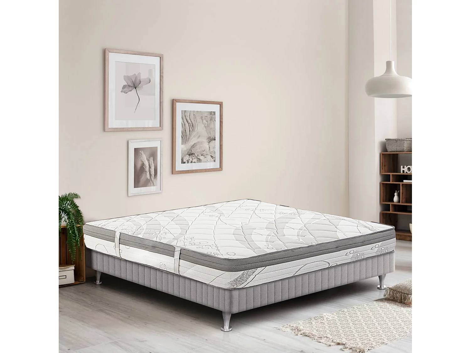 Matelas ZORA, réversible 140x190 cm, en mousse mémoire de forme, ferme, indépendance du couchage, avec face été/hiver, épaisseur 26cm