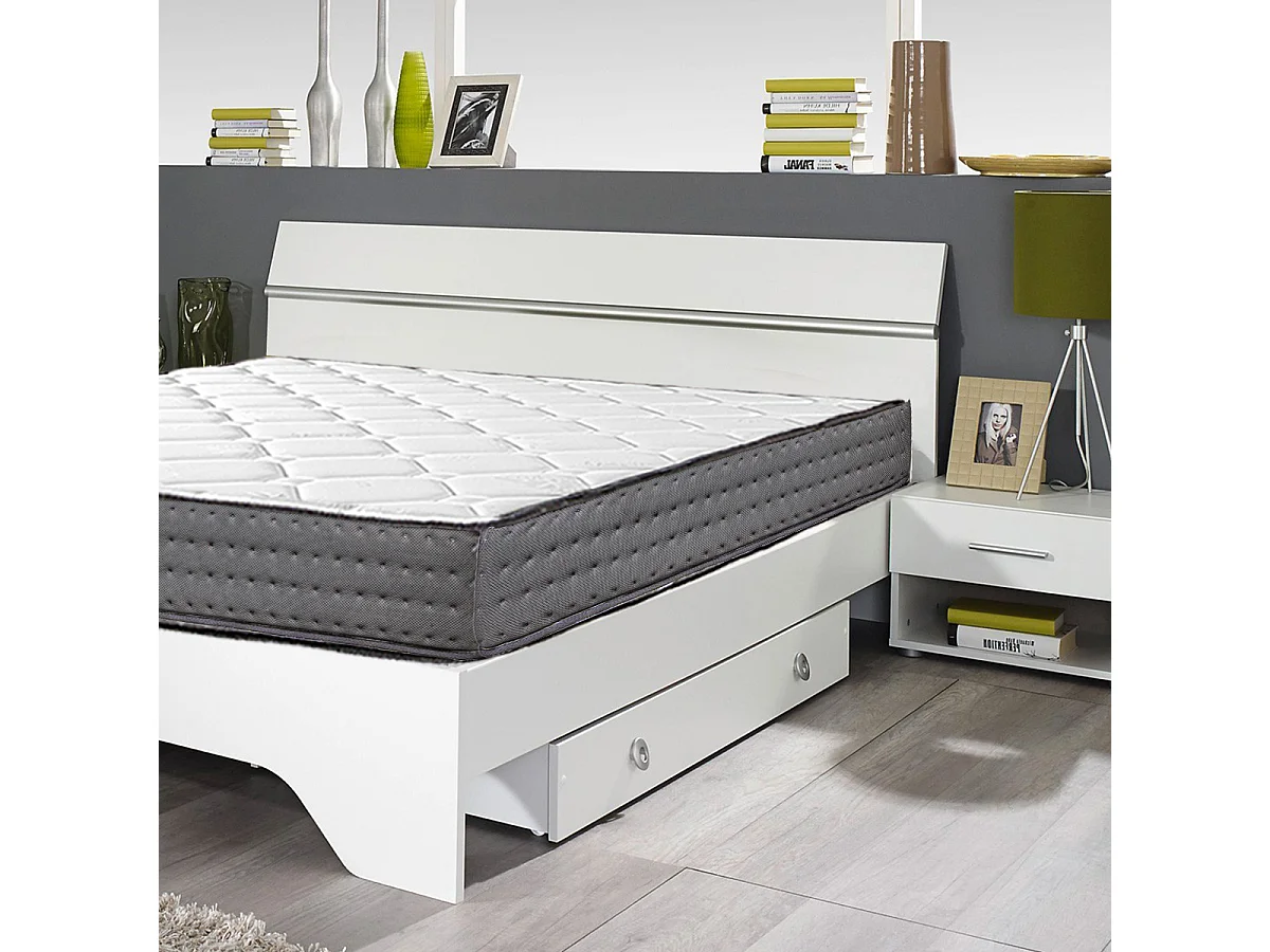 Matelas SOMI Queen Size en mousse, réversible 3D face été/ hiver, mémoire de forme, indépendance du couchage - 160 X 200 X 20 cm