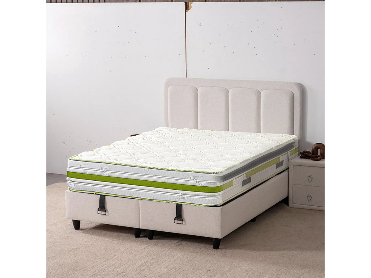 Matelas ZOULA 140x200 cm, réversible mémoire de forme, ferme, indépendance du couchage, certifié OEKO-TEX, épaisseur 30 cm