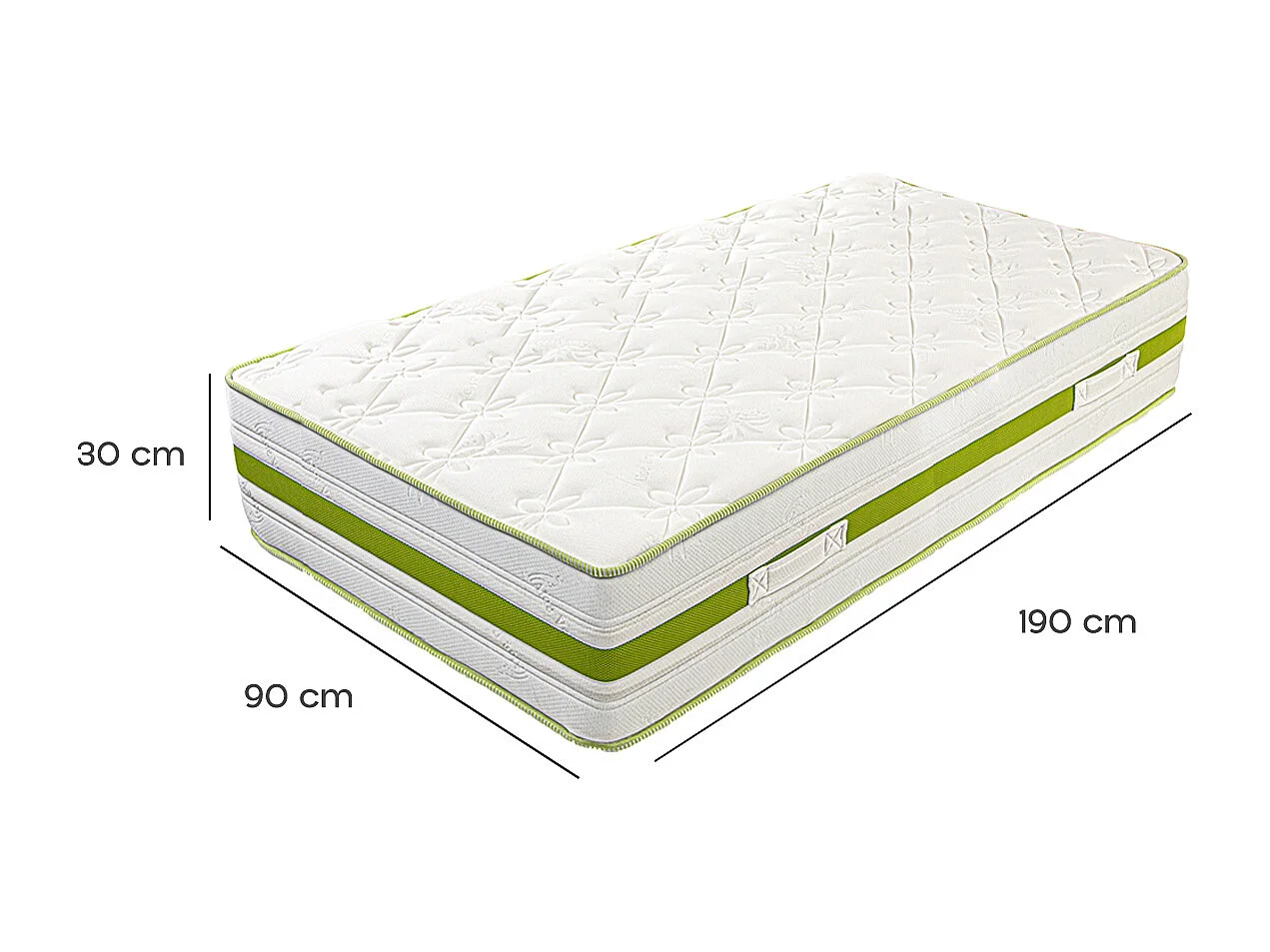 Matelas ZOULA 90x190 cm, réversible mémoire de forme, ferme, indépendance du couchage, certifié OEKO-TEX, épaisseur 30 cm