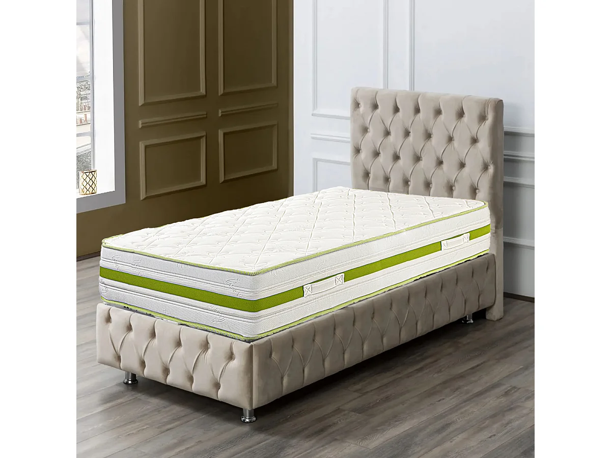 Matelas ZOULA 90x190 cm, réversible mémoire de forme, ferme, indépendance du couchage, certifié OEKO-TEX, épaisseur 30 cm