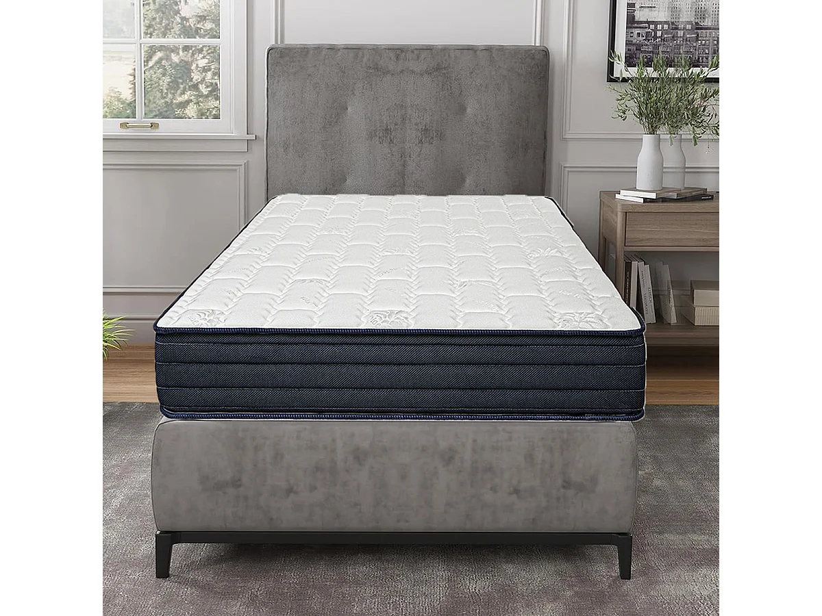 Matelas DORA 90x190 cm, réversible en mousse mémoire de forme haute adaptabilité et ergonomique, indépendance du couchage, épaisseur 20cm