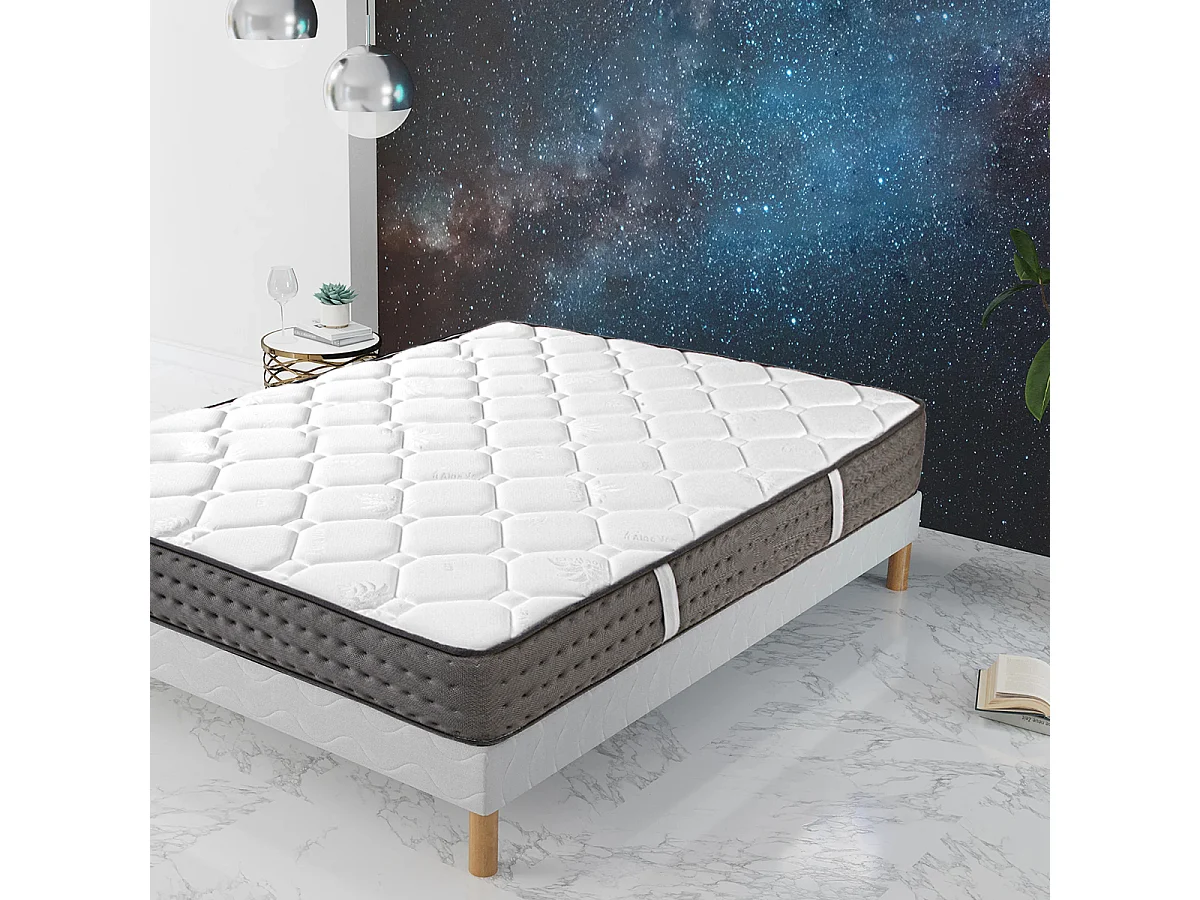 Matelas SOMI en mousse, réversible 3D face été/ hiver, mémoire de forme, indépendance du couchage - 140 X 190 X 20 cm