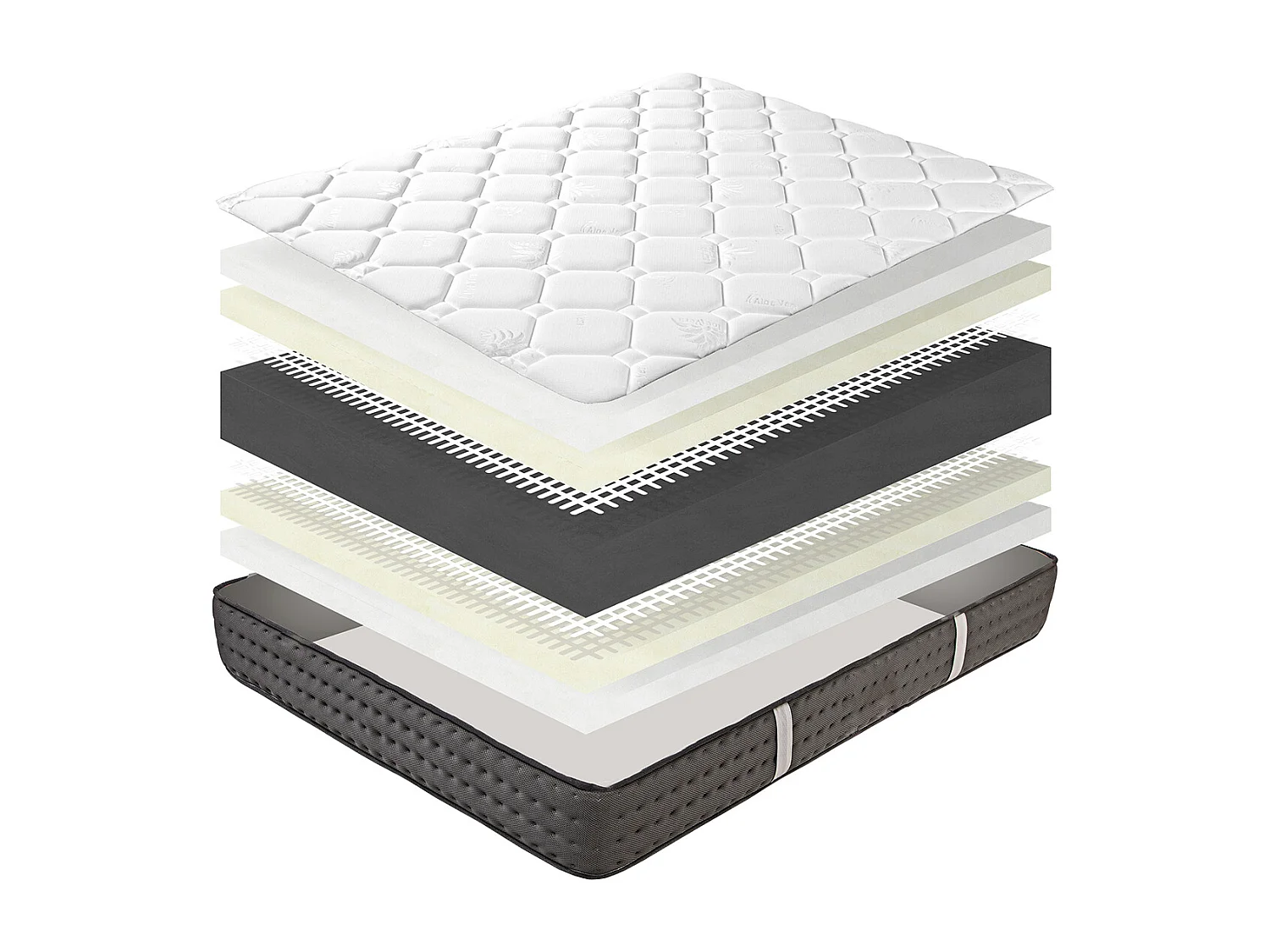 Matelas SOMI en mousse, réversible 3D face été/ hiver, mémoire de forme, indépendance du couchage - 140 X 190 X 20 cm