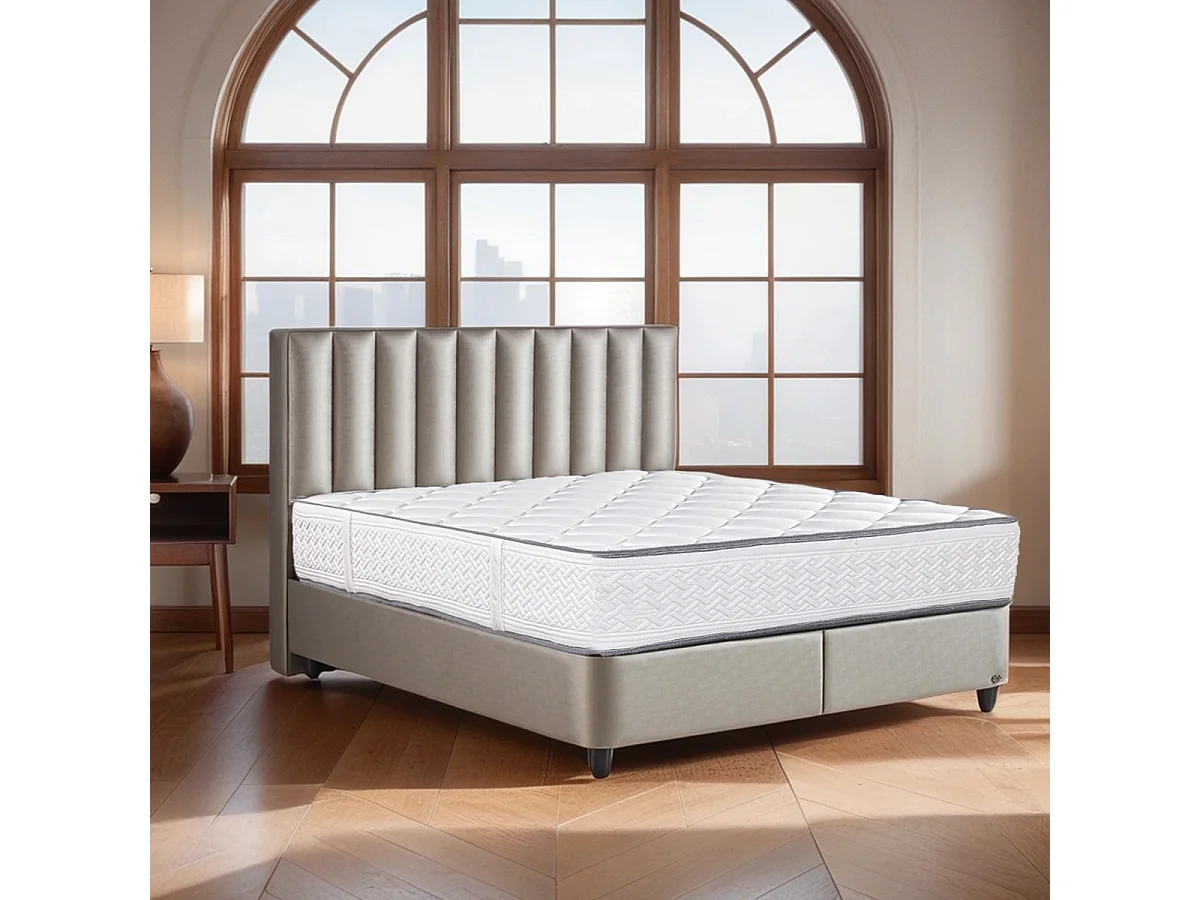 Matelas RONA Queen Size 160x200 cm, réversible en mousse Memosoft100 à mémoire de forme et indépendance du couchage, épaisseur 20cm