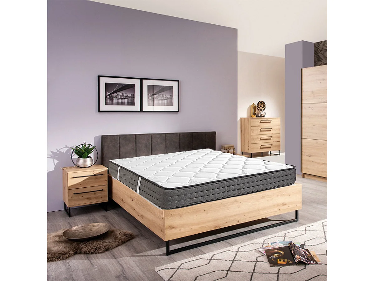 Matelas SAJA, réversible en mousse 3D, face été/ hiver, mémoire de forme, indépendance du couchage - 140 X 190 X 20 cm