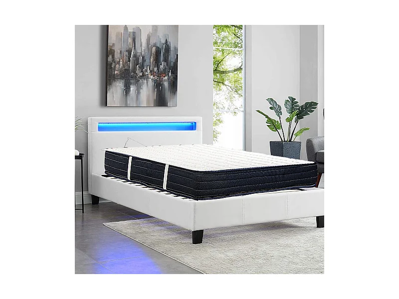 Matelas DORA King Size 180x200 cm, réversible en mousse mémoire de forme haute adaptabilité et ergonomique, indépendance du couchage, épaisseur 20cm