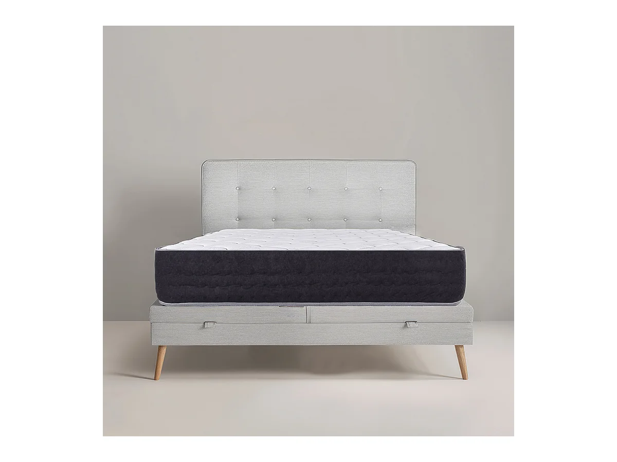 Matelas MORGA King Size 180x200 cm, à ressorts ensachés, en mousse haute densité, Soutien très ferme, face été/hiver, épaisseur 27 cm
