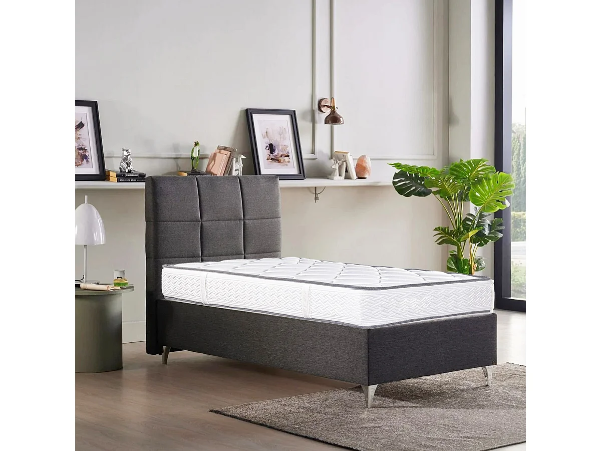 Matelas RONA 90x190 cm, réversible en mousse Memosoft100 à mémoire de forme et indépendance du couchage, épaisseur 20cm
