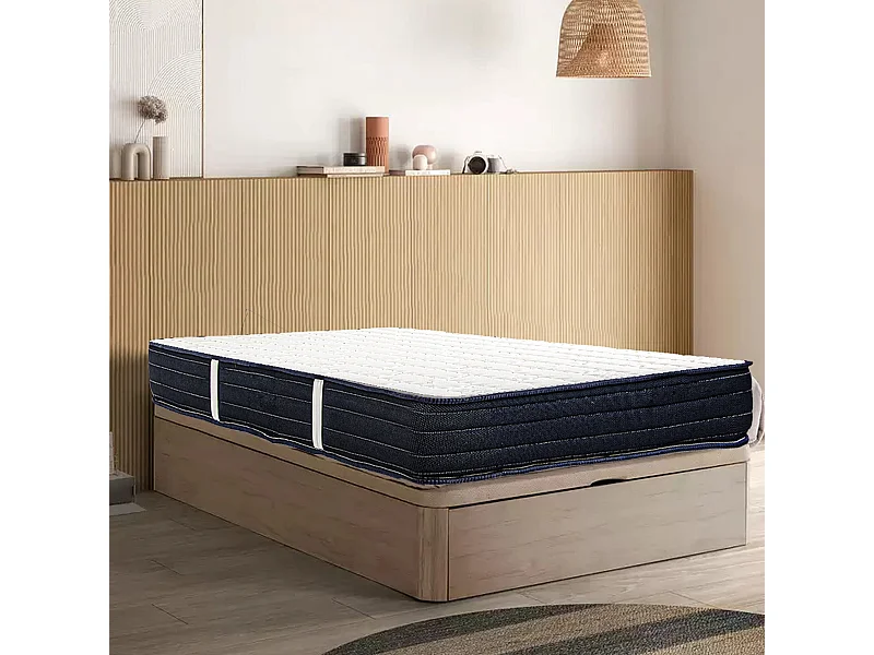 Matelas DORA 140x190 cm, réversible en mousse mémoire de forme haute adaptabilité et ergonomique, indépendance du couchage, épaisseur 20cm