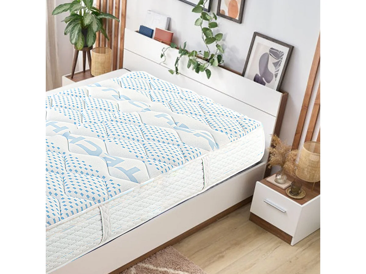 Matelas NELY, réversible en mousse 90 x 190 cm, avec face été/hiver, mémoire de forme, ferme, indépendance du couchage - épaisseur 24 cm