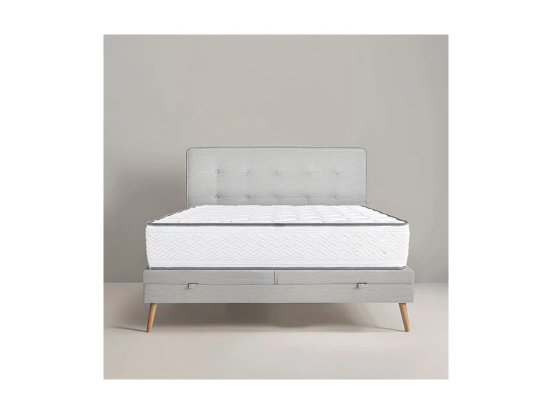 Matelas RONA 140x190 cm réversible, en mousse Memosoft100 à mémoire de forme et indépendance du couchage, épaisseur 20cm