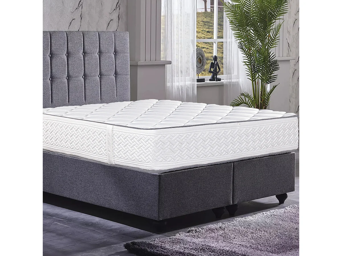 Matelas RONA 140x190 cm réversible, en mousse Memosoft100 à mémoire de forme et indépendance du couchage, épaisseur 20cm