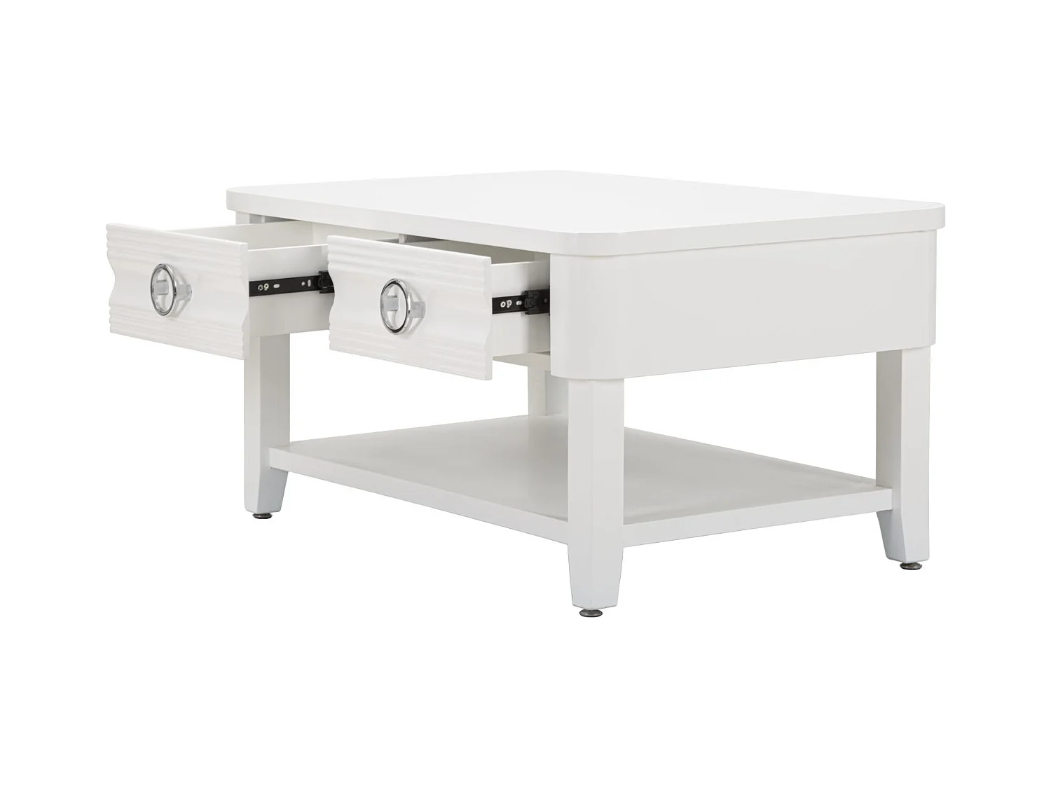 Table Basse en Bois "Shine" 90cm Blanc
