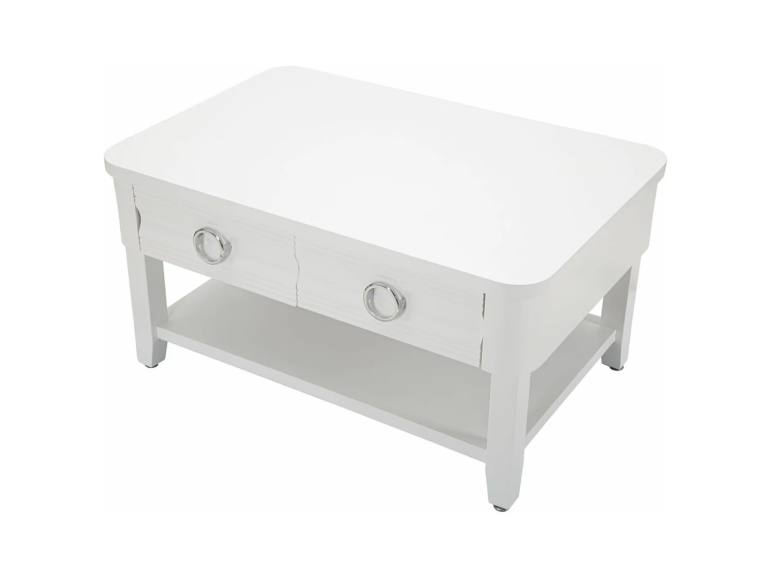 Table Basse en Bois "Shine" 90cm Blanc