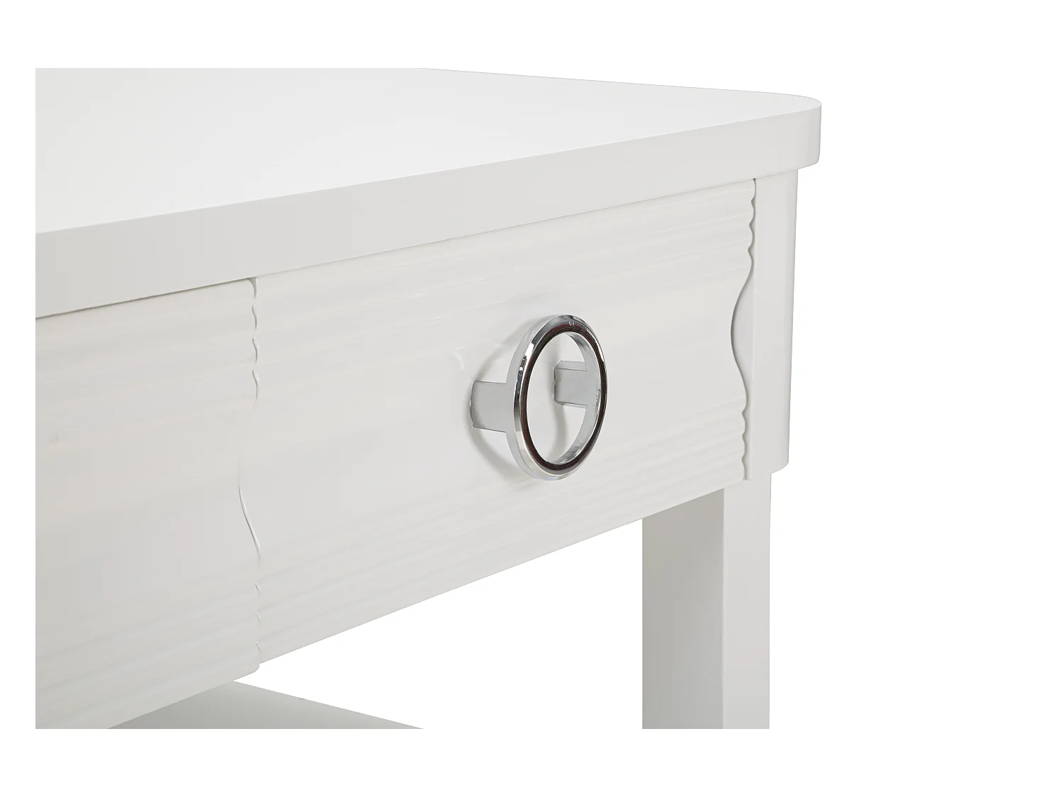 Table Basse en Bois "Shine" 90cm Blanc
