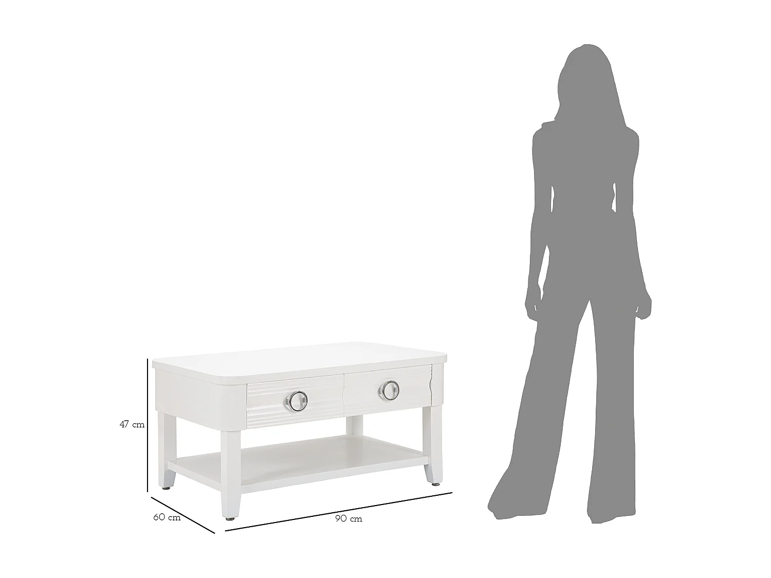 Couchtisch 90 x 60 x 47 cm