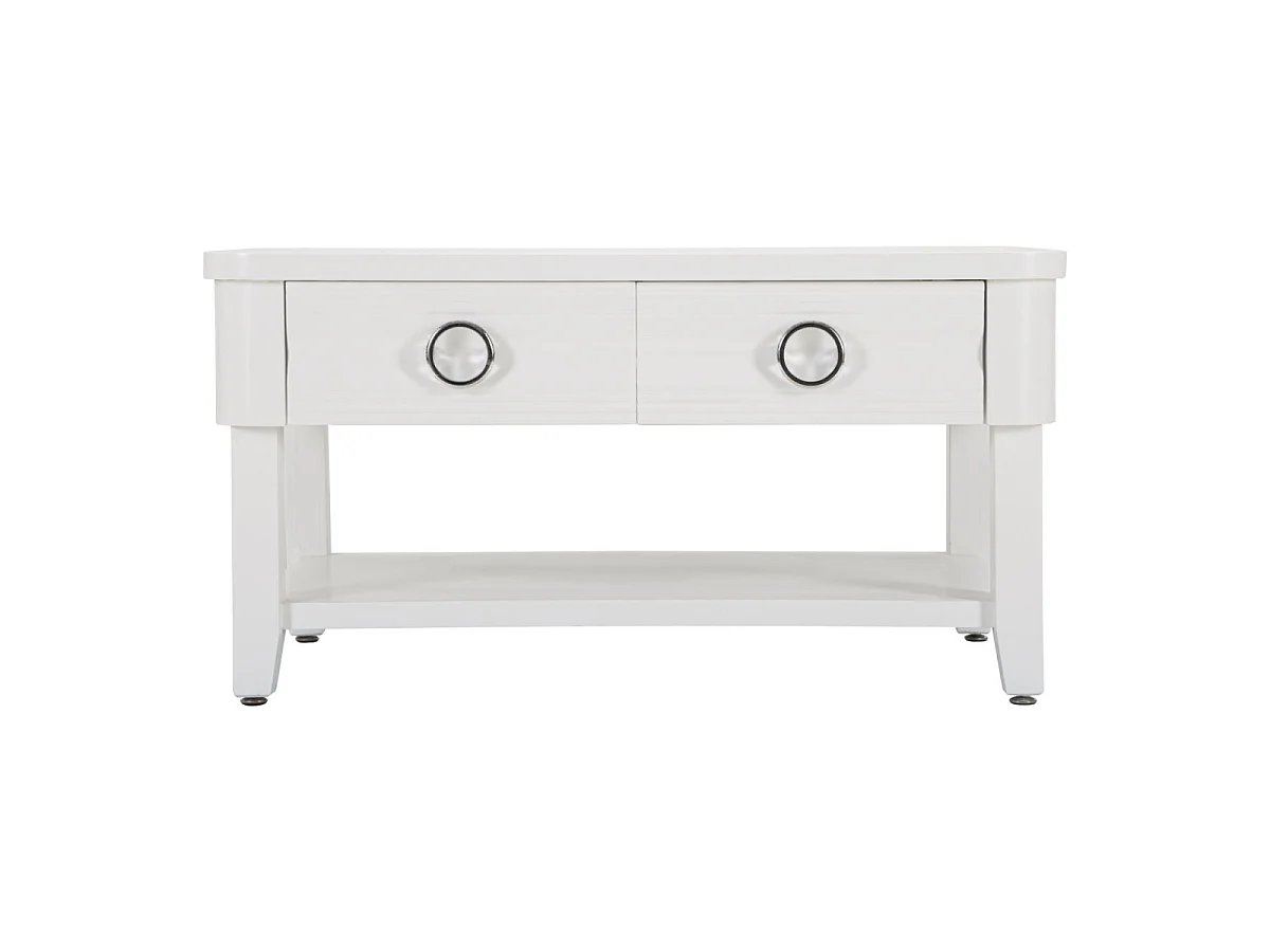 Table Basse en Bois "Shine" 90cm Blanc