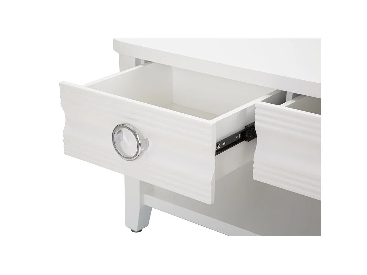 Table Basse en Bois "Shine" 90cm Blanc