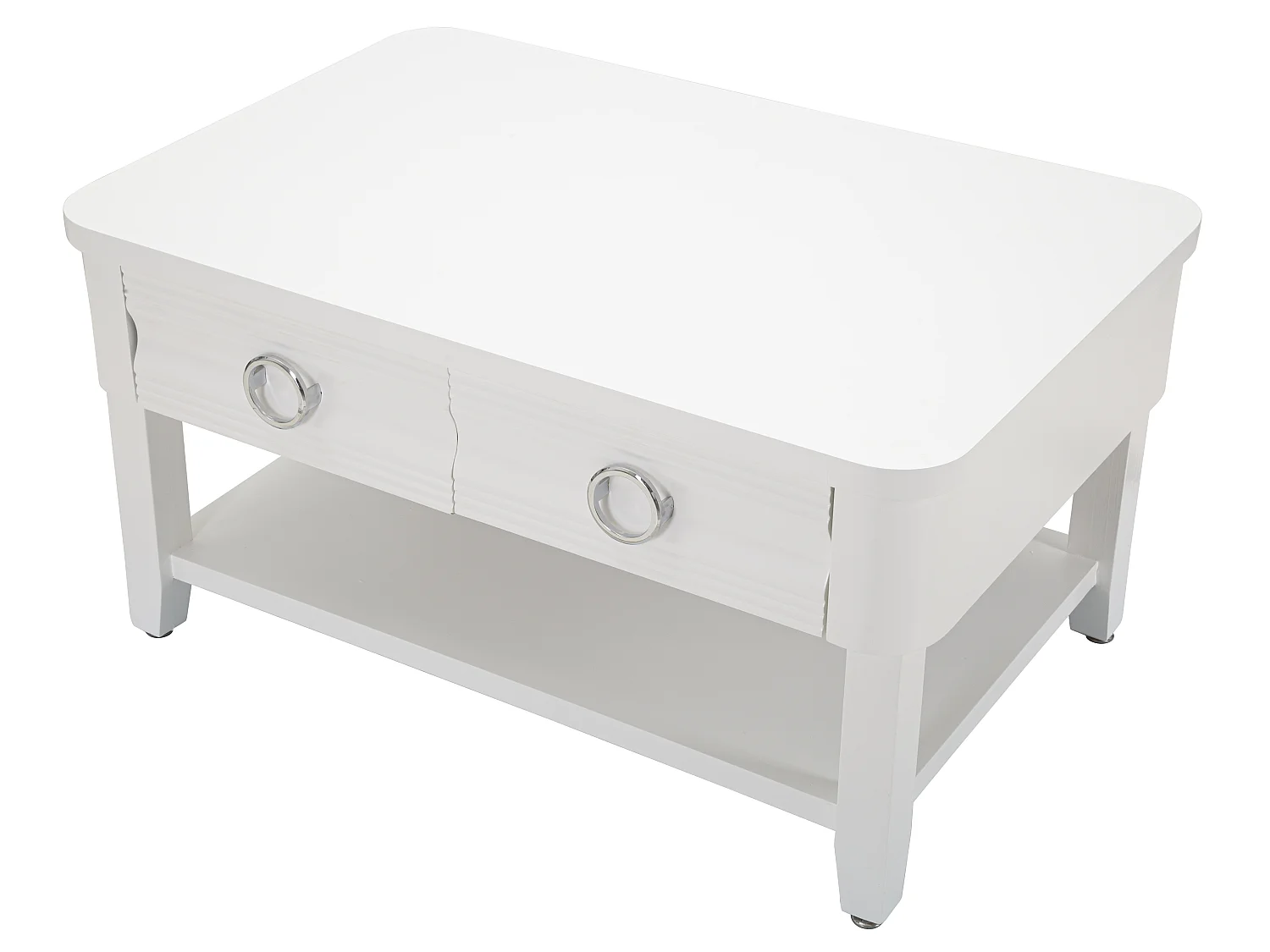 Table Basse en Bois "Shine" 90cm Blanc