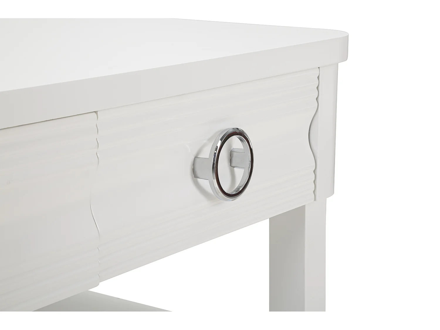 Table Basse en Bois "Shine" 90cm Blanc