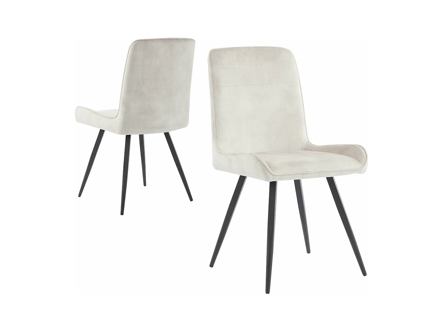 Chaises de salle à manger ergonomiques beiges - pieds en métal,d42cm×h88cm